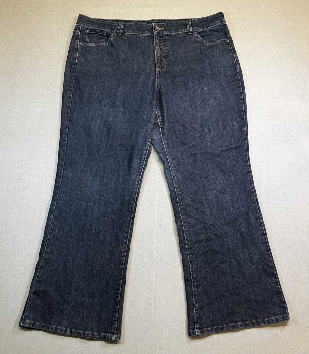 Nine West Women's Plus Jeans 20W Bootcut Dark Wash Stretch Denim